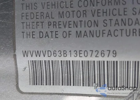 2003 Volkswagen Passat Gls from USA, damaged, VIN WVWVD63B13E072679